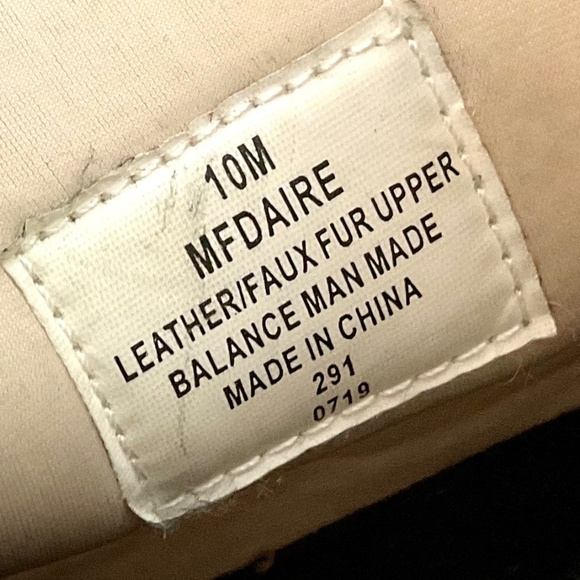 MARC FISHER Daire Black Suede Lace Up Faux Fur Sherpa High Top Sneaker sz 10M - Picture 9 of 16